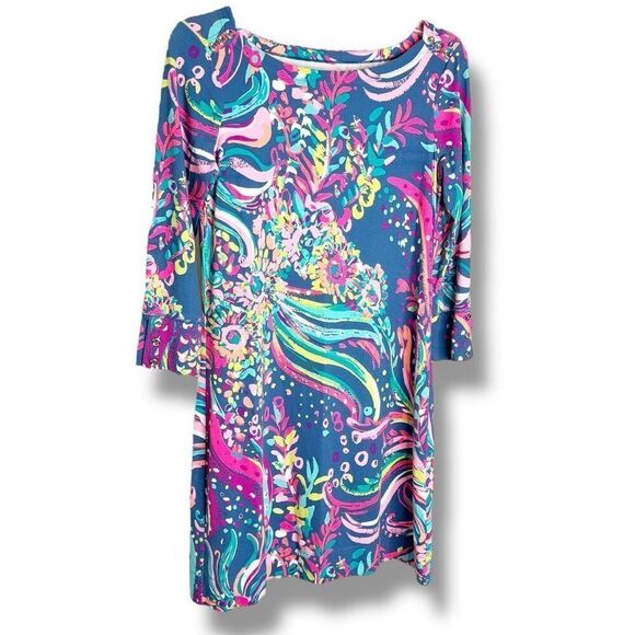 Lilly Pulitzer Sophie Dress in Beautiful Navy Beach Loot Women’s Size Small S - Picture 5 of 11
